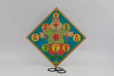 Vintage Toy Clown Hoopla Game Circa.1960's Games Room Wall Art ET • £48.99