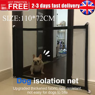 Retractable Pet Dog Gate Magic Child Baby Stair Gate Barrier Foldable Portable • £7.59