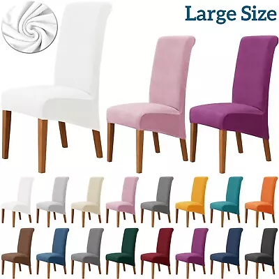 Stretch Large Dining Chair Covers Slipcover Plush Velvet Washable Wedding Cover • $14.99
