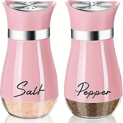 2pcs New Lovely Salt And Pepper Shakers Pots Dispensers Cruet Jars Set Pink • £9.99