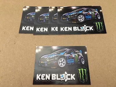 Pack Of (5) Ken Block Ford Monster Energy Race Car Promotional Stickers • $14.99