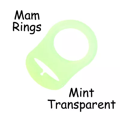 100 MAM Ring Button Style Pacifier Clip Adapter - Mint Transparent Silicone • $46.60