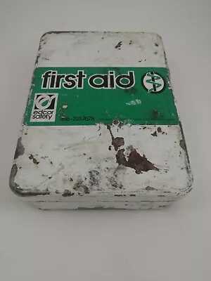 Edcor Safety Metal Emergency First Aid Kit Empty Case Well Worn Look • $22.50
