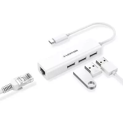$17.99 • Buy Type-C To 3 USB Port Hub RJ45 Ethernet Adapter For MacBook Pro 13/15 Chromebook