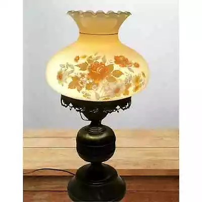 Vintage Hurricane Gone With The Wind Floral Flower Lamp 19” Hand Painted Retro • $99.99