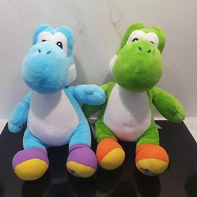 Blue & Green Yoshi BABW Nintendo Super Mario Bros. Build-A-Bear Plush 2018 • £29.99