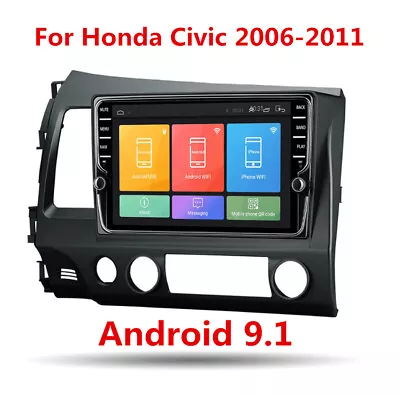 2Din 9  Android 9.1 Stereo Radio GPS Wifi 3G 4G BT OBD For Honda Civic 2006-2011 • $215.86