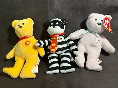 Set Of 3 2004 25th Anniversary McDonald's Ty Happy Meal Bears • $19