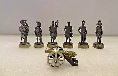 Miniature 6 Soldier Military Pewter With A Cannon Figure • $25