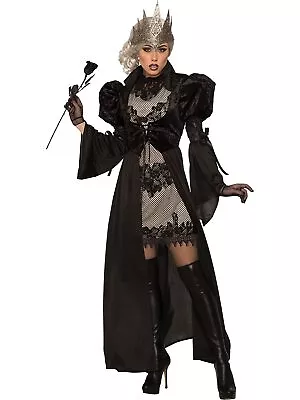 Evil Essence Dark Royalty Medieval Woman Fancy Dress Up Halloween Adult Costume • $65.95