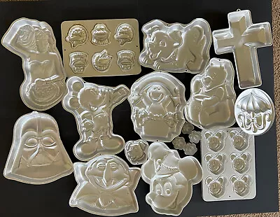 Wilton Lot Of 11 Cake & 2 Muffin Pans Vintage Disney Sesame Street Star Wars • $64.99