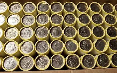 20-KENNEDY HALF DOLLARS-ROLL FROM BANK-NEVER OPENED - Mystery Dates • $19.49