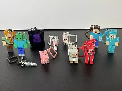 Lot Of 11 Minecraft Hangers: Portal Zombie Pig Dog Person Sheep Sword Keychains • $39.99