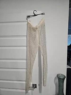 Steve Madden Sheer Sequin Ivory Pants Sz Medium NWT • $19.99