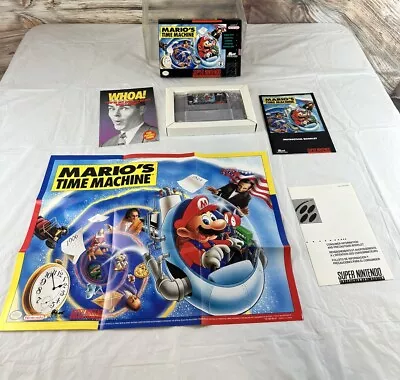 MARIO'S TIME MACHINE Super Nintendo SNES USA Complete Box Manual CIB Poster • $65.65