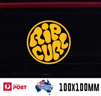 Rip Curl Surf Windscreen Windshield Decal Sticker 100mm YELLOW • $5