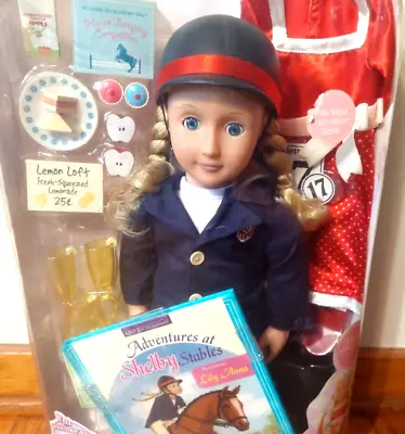 OUR GENERATION  LILY ANNA  DOLL 18  SHELBY STABLES Blue Equestrian Set New • $85.91