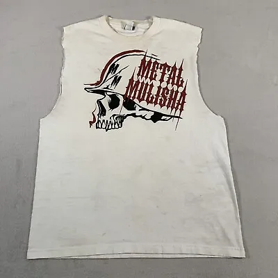 Metal Mulisha Shirt Adult Large White Outdoors Skull Grunge Y2K Cyberpunk U26 • $10.46