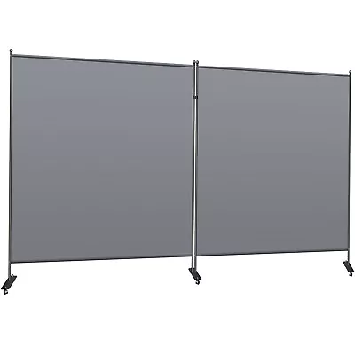 VEVOR Room Divider Screen 2 Panels 12' Folding Rolling Office Privacy Partition • $83.69