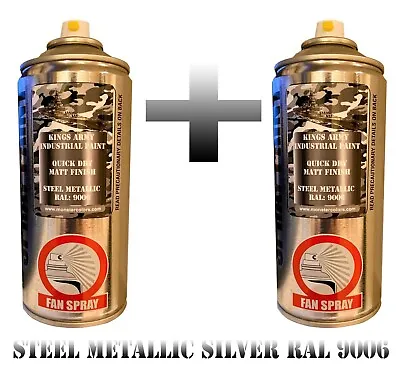 Steel Silver Army Spray Paint Military Vehicle paintball Airsoftrc Model  X2 • £23.75
