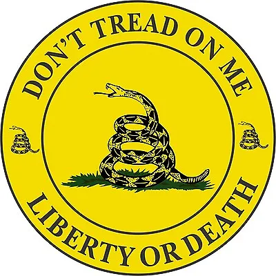 $3.99 • Buy Gadsden Don't Tread On Me - Liberty Or Death - Circle - Window Bumper Sticker