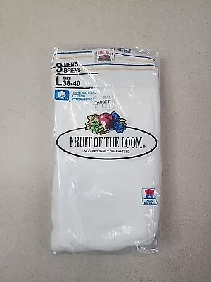 Vintage Fruit Of The Loom Men's Briefs Large 38-40 Pack Of 3 USA 1986 • $29.99