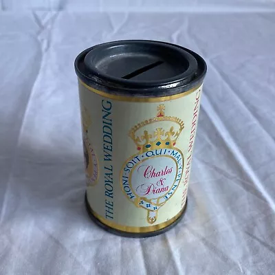 Charles & Diana Royal Wedding 1981 Souvenir Money Box/tin • £1.99