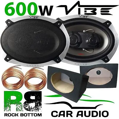 VIBE PULSE 600 Watts A Pair 3-Way CAR VAN Speakers & 6x9 BLACK Pod Box PAIR • £79.99