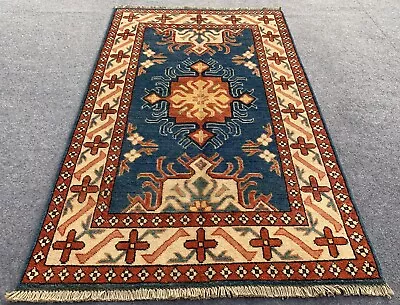 Authentic Hand Knotted Afghan Kazak Wool Area Rug 5.3 X 3.3 Ft (2132 HM) • £104.47