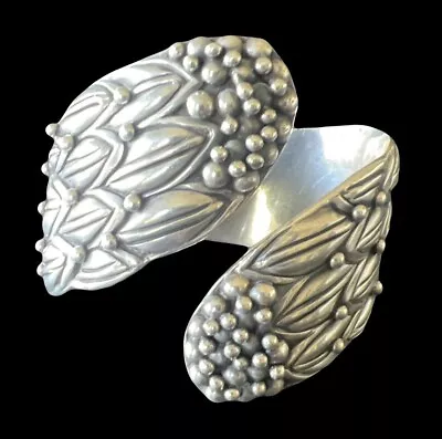 Margot De Taxco Mexican Sterling Silver Cornflower Clamper Bracelet #5316 98g • $995