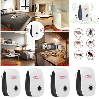 4x Ultrasonic Electronic Anti Mosquito Pest Bug Insect Cockroach Repeller Reject • £11.25