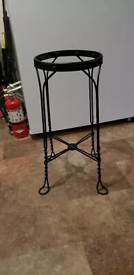 Antique Early 1900s Wrought Iron Ice Cream Parlor Stool Twisted Metal 19 In Tall • $80