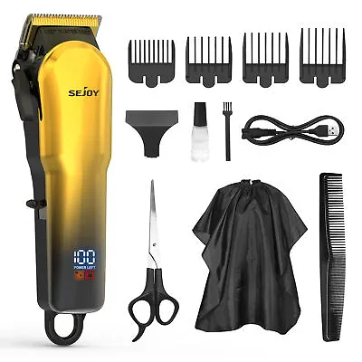 Professional Hair Clippers Men's Barber Hair Cutting Kits Cordless Beard Trimmer • $27.19