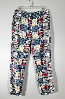 ORVIS Womens Madras Patchwork Pants Quilt Squares Size 10 Crop 32  X 27  • $25.07