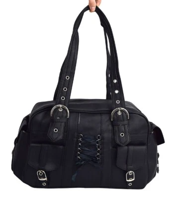 £52.21 • Buy Poizen Industries Becca Bag Gothic Punk Emo Black Satchel Bag With Pockets