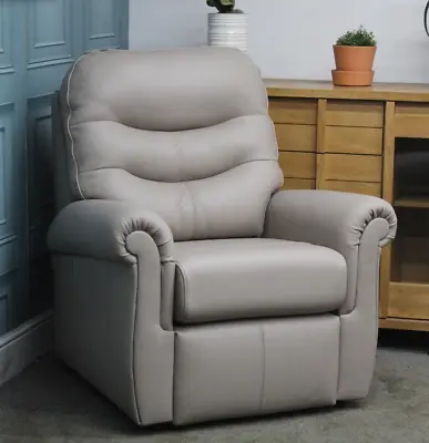 G Plan Holmes Static Armchair In Putty Leather. Rrp £1099. • £499