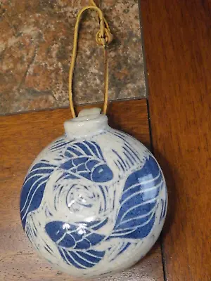 Vintage KOI FISH Pottery Wall Table Home Decor Vase Jug With Handle  FREE SHIP • $25.31