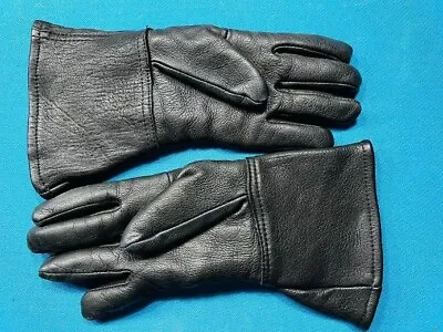 Motorcycle Black Leather Gauntlet Gloves Size Small • $10