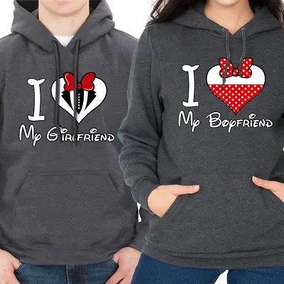 Nwt I Love My Girlfriend / Boyfriend Couple Matching Valentine's Day Gray Hoodie • $23.99