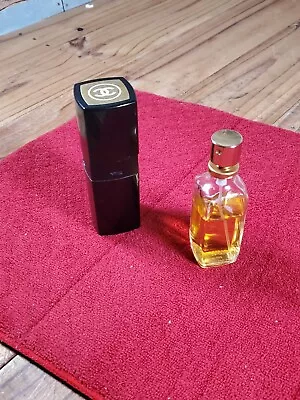 Vintage Chanel No 5 Spray Cologne Perfume In Black Gold Case 1.7 Fl Oz 3/4 Full • $65