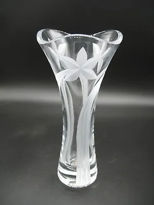 Mikasa Lead Crystal 8 3/4  Vase Shooting Star Flower  Swirl Slovenia • $23.21