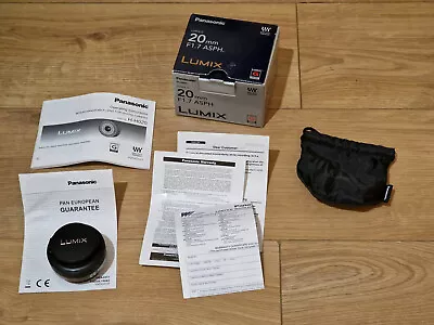 Panasonic Lumix G 20mm F1.7 ASPH Micro Four Thirds MFT H-H020E Pancake H-H020 • £190