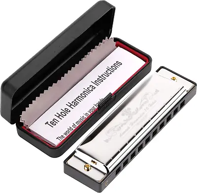 Anwenk Harmonica Key Of C 10 Hole 20 Tone Diatonic Harmonica C With Case For • £11.03