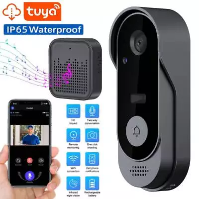Smart WiFi Wireless Video Doorbell Intercom Phone Security Camera Door Bell New • $36.96