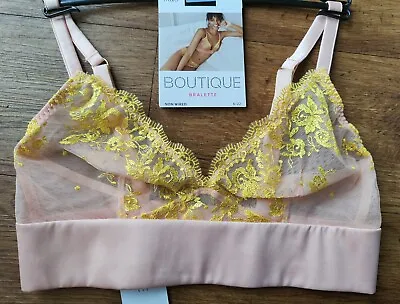 M&S Boutique X Damaris Embroidered Non Wired Bralette UK 6 & 8 • £8.99