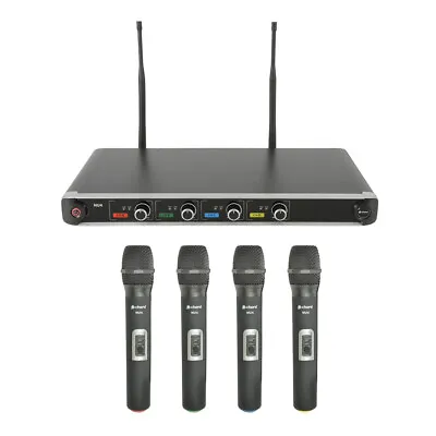 Chord NU4-H Quad UHF Wireless Microphone System Handheld  Karaoke DJ Disco • £297.50