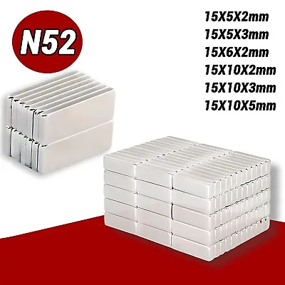 Strong Magnets 15 Mm Long N52 Grade Neodymium Block Small Thin Rectangle Magnet • $3.14