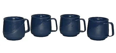 Vintage Aladdin Allure Temp-Rite Insulated Coffee Mugs Cups 8 Oz Blue 4pcs • $18