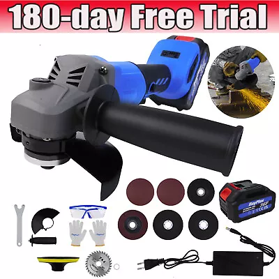 £10.07 • Buy Brushless Cordless Angle Grinder Polishing Cutter + Battery +Charger + Discs NEW