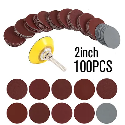 $16.10 • Buy 100X 50mm 2  80-3000 Grit Mixed Sanding Discs Sandpaper Sander Pad Drill Grinder